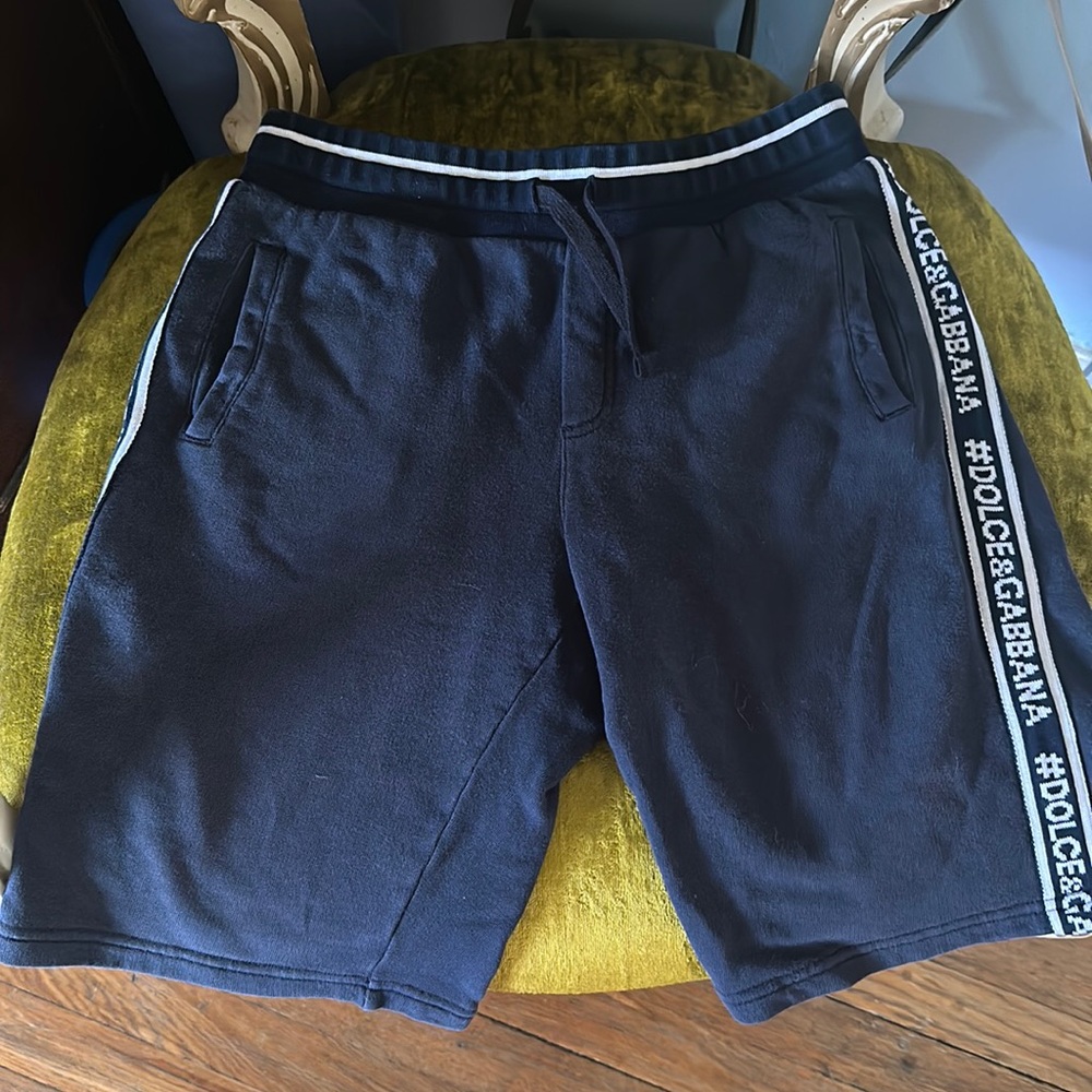 Authentic Dolce Gabbana boy shorts in navy, gently used, size 11/12